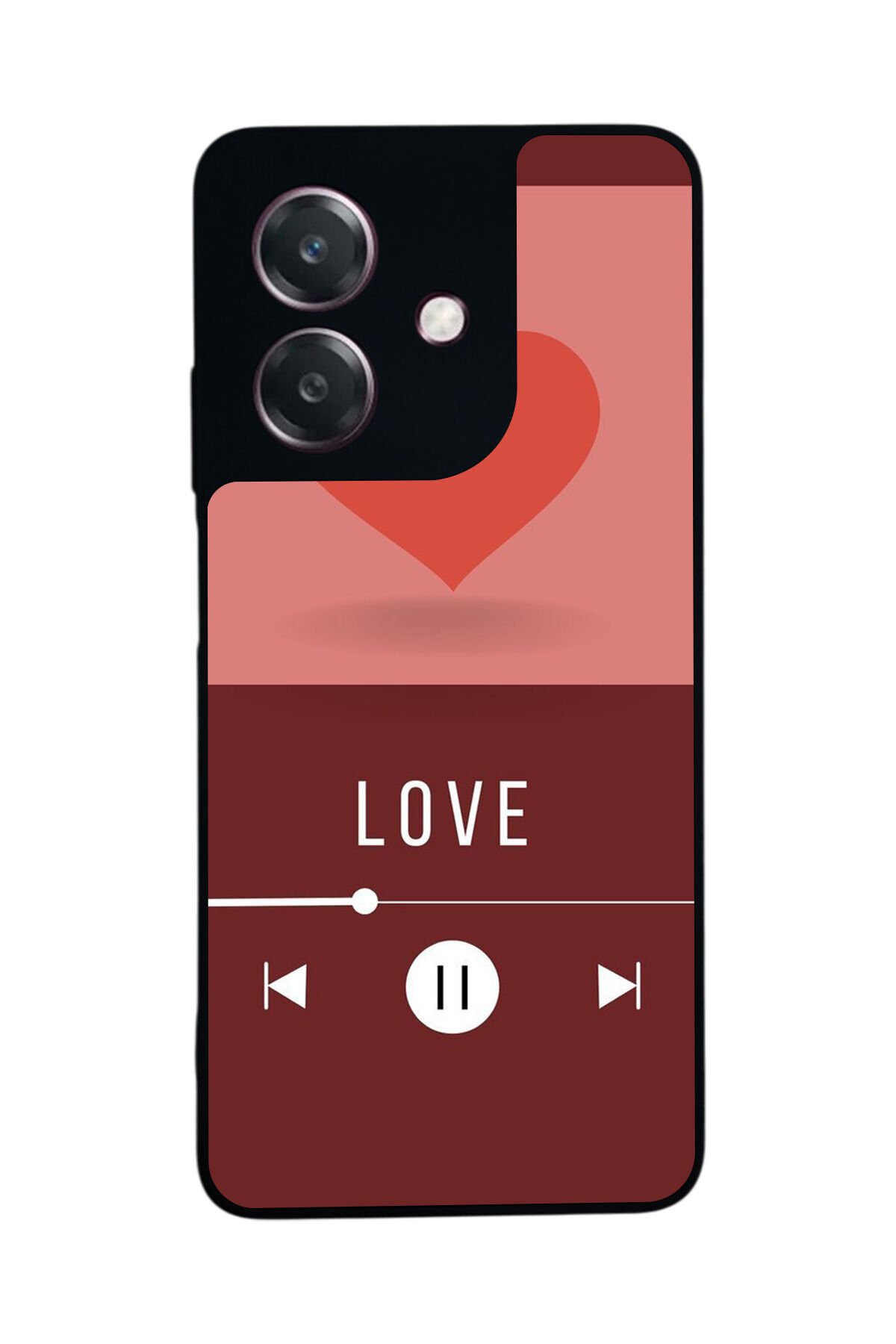 Oppo A3 5G Uyumlu Kalp Love Tasarımlı Glossy Premium Kılıf