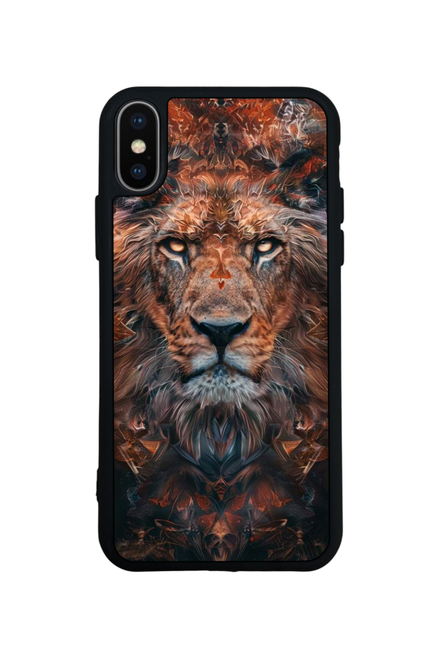 iPhone X/ XS Uyumlu Aslan Tasarımlı Glossy Premium Kılıf