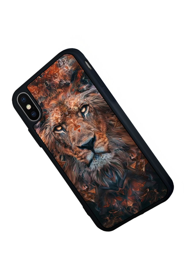 iPhone X/ XS Uyumlu Aslan Tasarımlı Glossy Premium Kılıf