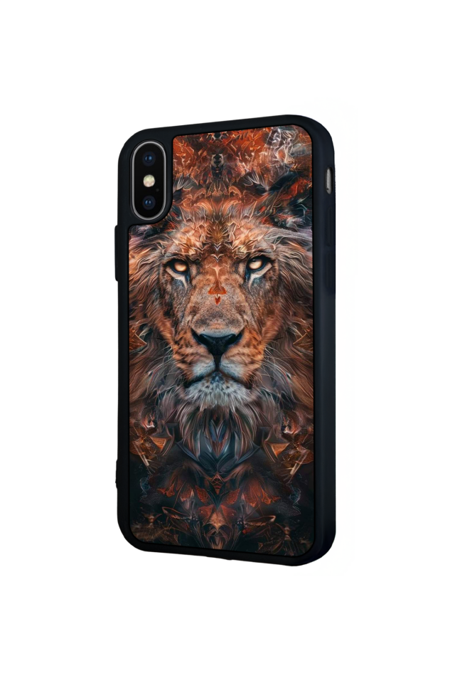 iPhone X/ XS Uyumlu Aslan Tasarımlı Glossy Premium Kılıf