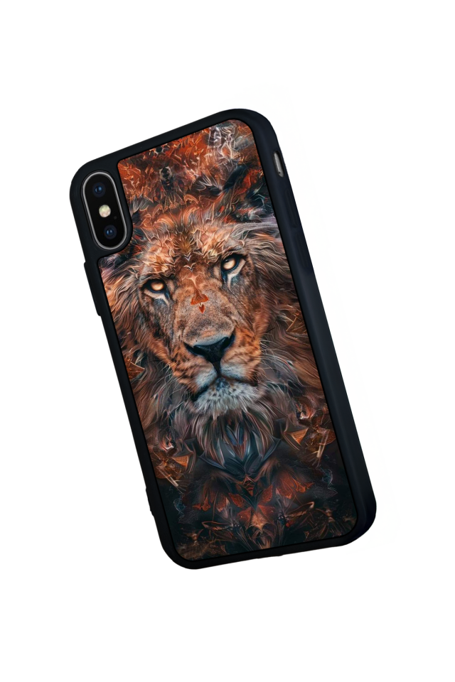 iPhone X/ XS Uyumlu Aslan Tasarımlı Glossy Premium Kılıf