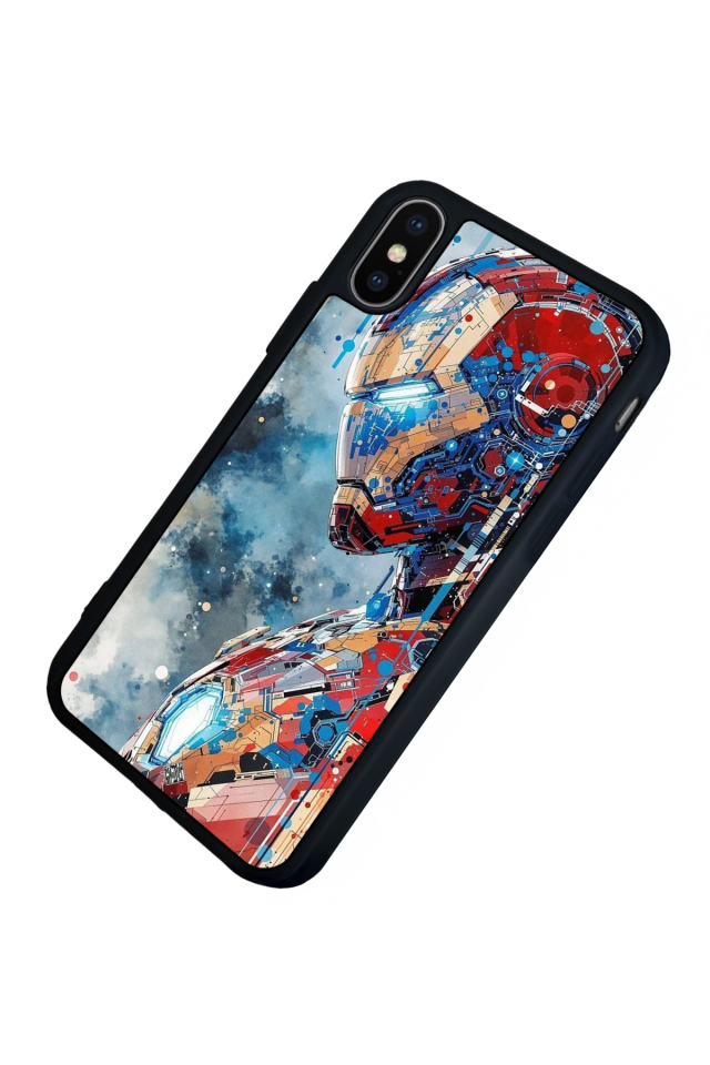 iPhone XS Max Uyumlu Iron Man ( Demir Adam ) Tasarımlı Glossy Premium Kılıf