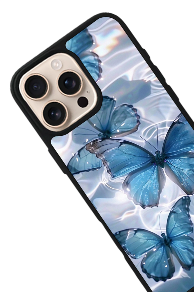 iPhone 15 Pro Max Uyumlu Kelebek Tasarımlı Glossy Premium Kılıf