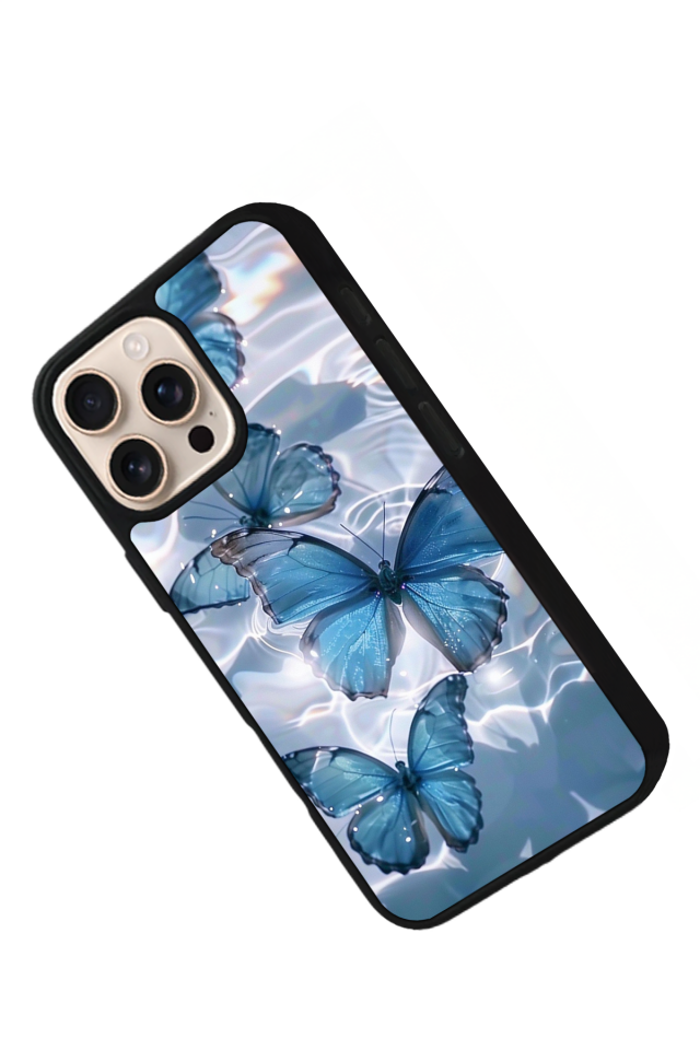 iPhone 15 Pro Max Uyumlu Kelebek Tasarımlı Glossy Premium Kılıf