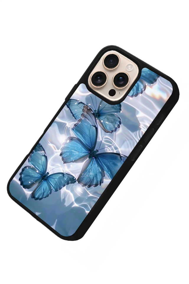iPhone 15 Pro Max Uyumlu Kelebek Tasarımlı Glossy Premium Kılıf