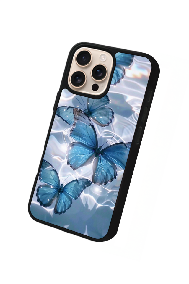 iPhone 15 Pro Max Uyumlu Kelebek Tasarımlı Glossy Premium Kılıf