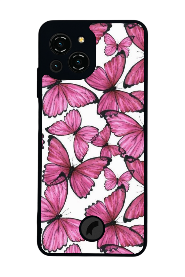 Reeder S23 Pro Max Uyumlu Kelebek Tasarımlı Glossy Premium Kılıf