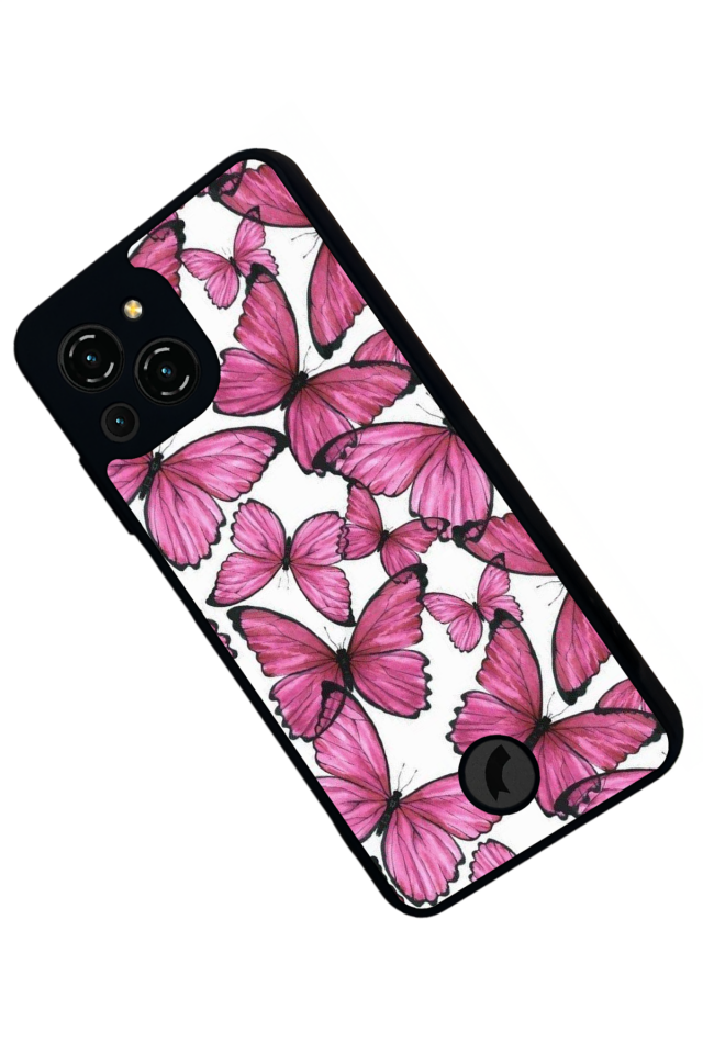 Reeder S23 Pro Max Uyumlu Kelebek Tasarımlı Glossy Premium Kılıf