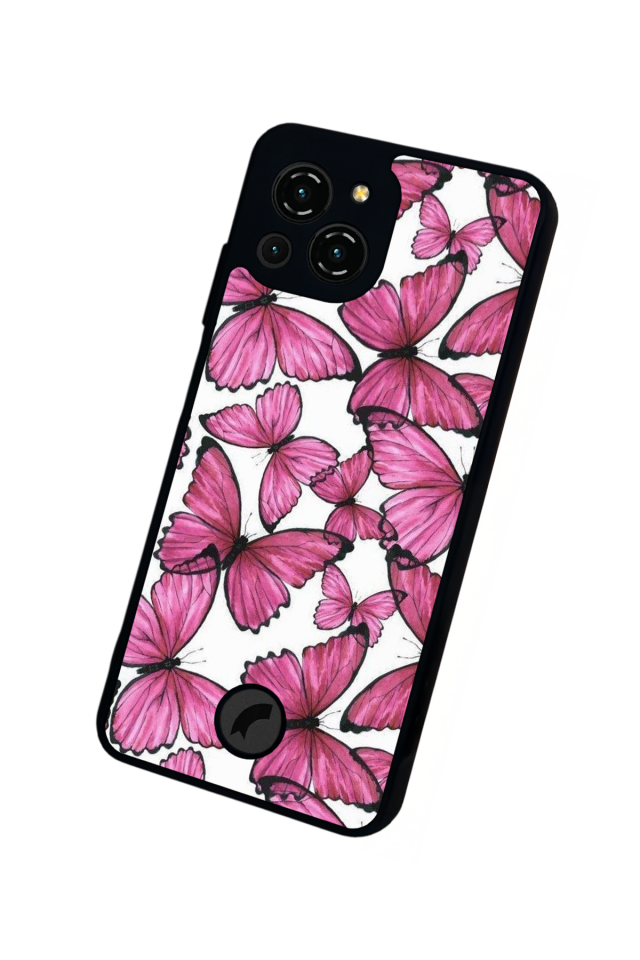 Reeder S23 Pro Max Uyumlu Kelebek Tasarımlı Glossy Premium Kılıf