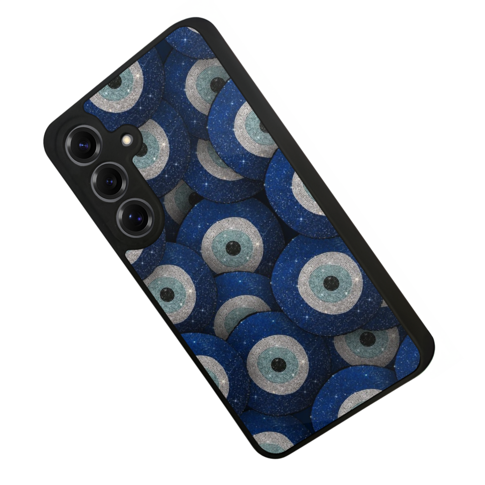 Samsung Galaxy S25 Uyumlu Nazar Tasarımlı Glossy Premium Kılıf