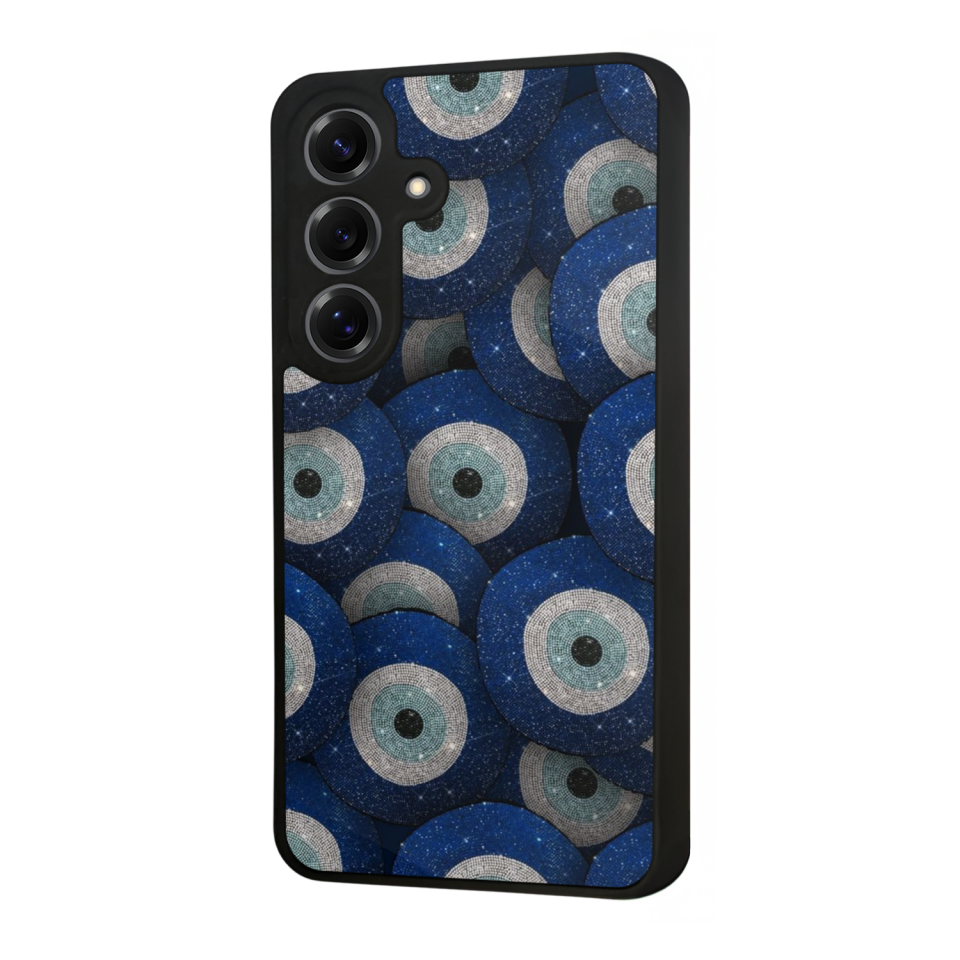 Samsung Galaxy S25 Uyumlu Nazar Tasarımlı Glossy Premium Kılıf