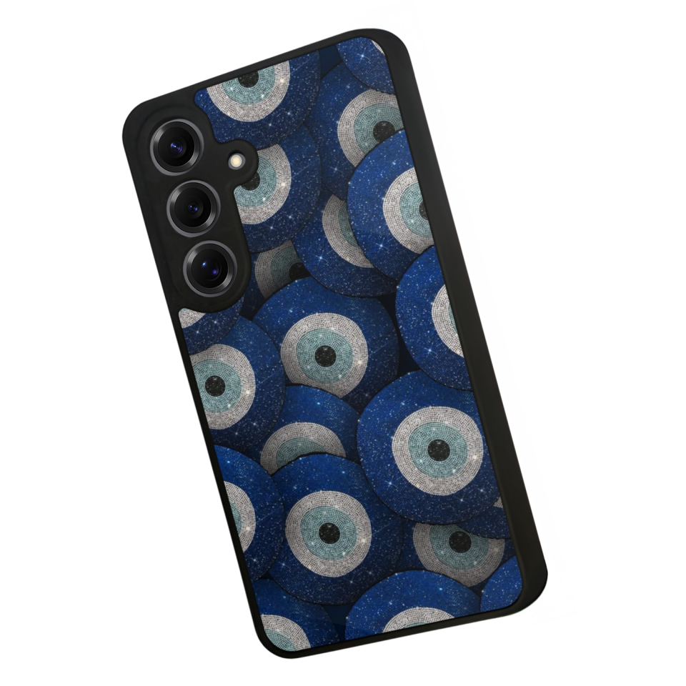 Samsung Galaxy S25 Uyumlu Nazar Tasarımlı Glossy Premium Kılıf