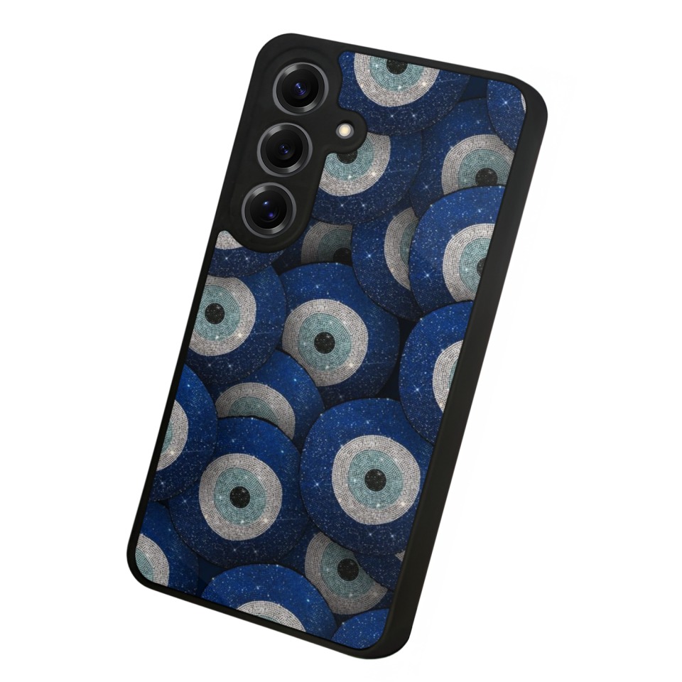 Samsung Galaxy S25 Uyumlu Nazar Tasarımlı Glossy Premium Kılıf