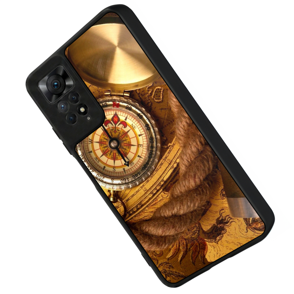 Xiaomi Redmi Note 12 Pro Uyumlu Pusula Tasarımlı Glossy Premium Kılıf