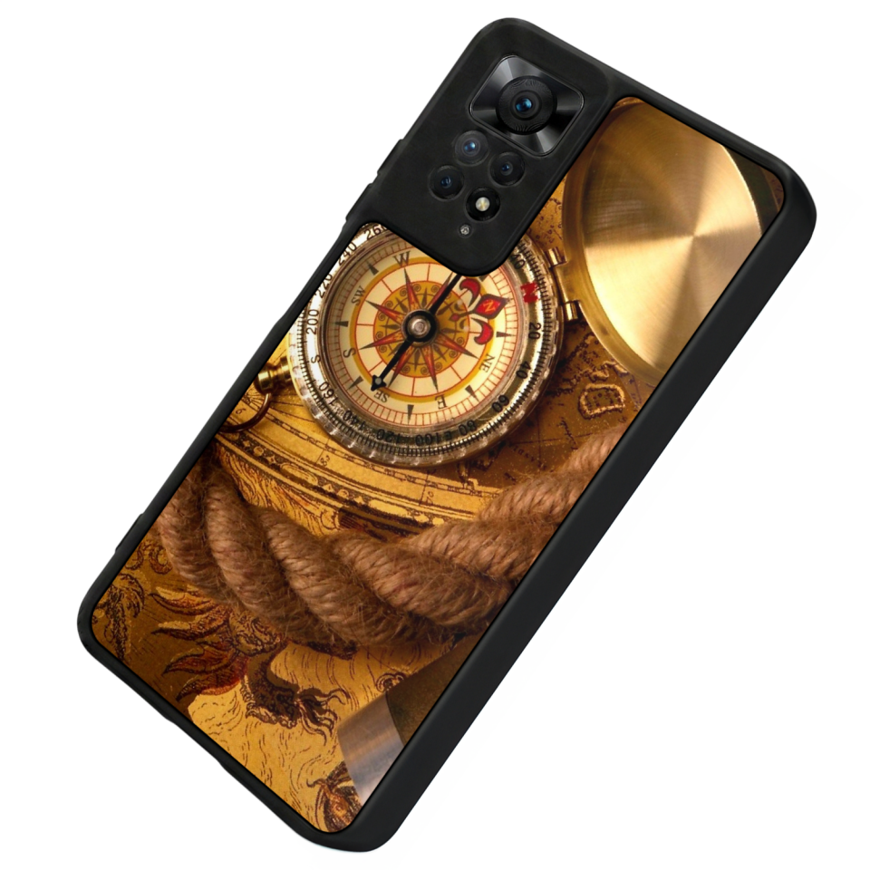 Xiaomi Redmi Note 12 Pro Uyumlu Pusula Tasarımlı Glossy Premium Kılıf