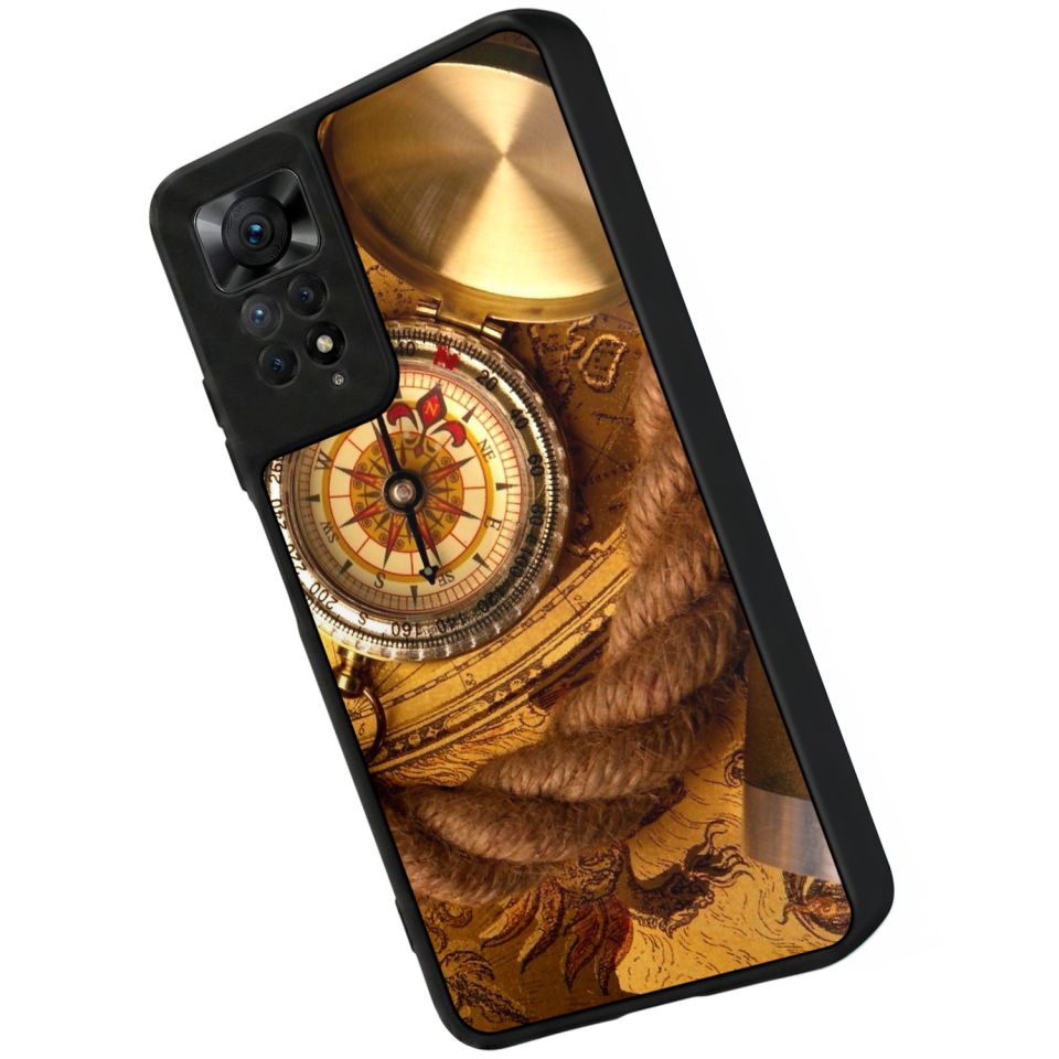 Xiaomi Redmi Note 12 Pro Uyumlu Pusula Tasarımlı Glossy Premium Kılıf