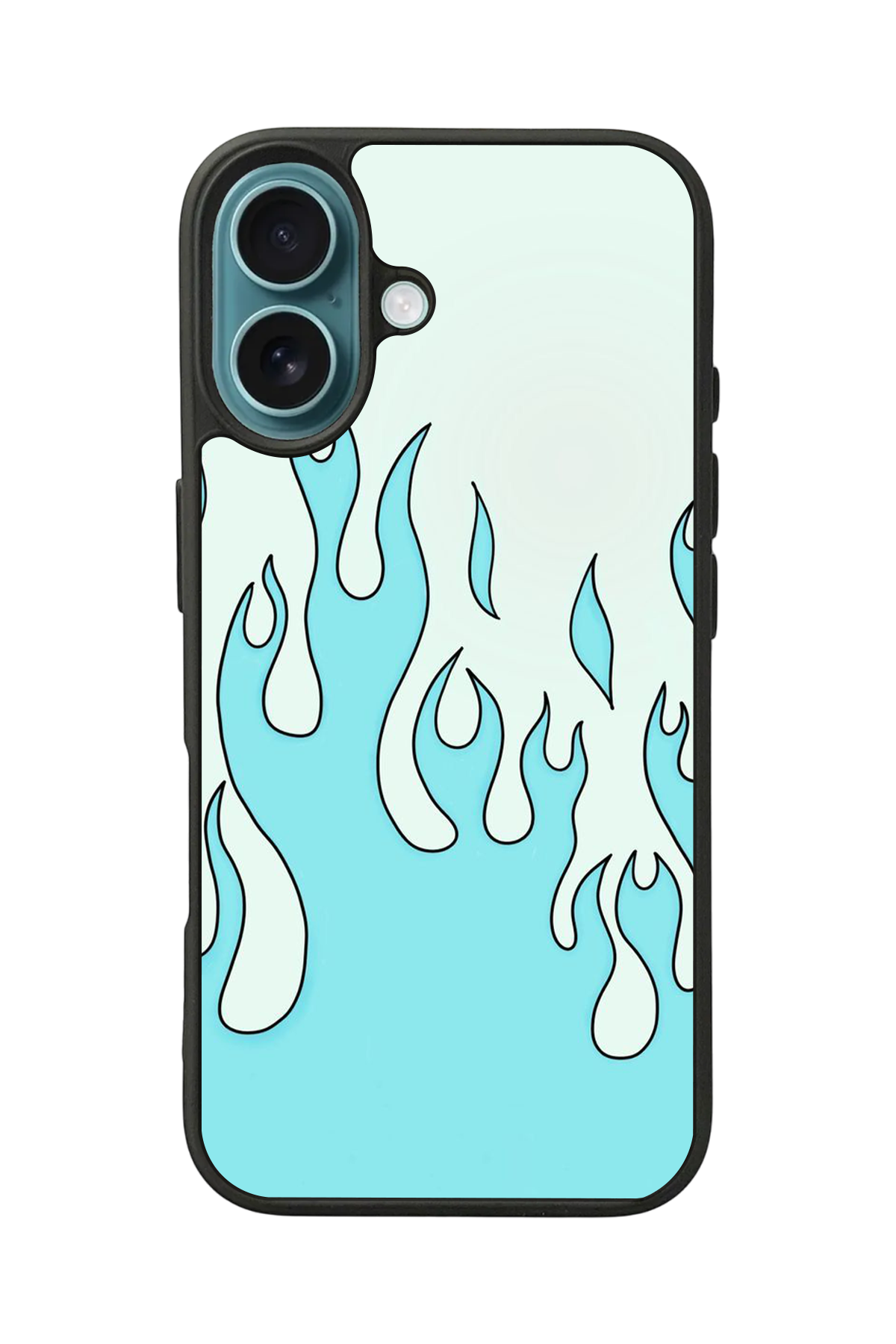 iPhone 16 Uyumlu Retro Flame Patterns Tasarımlı Glossy Premium Kılıf
