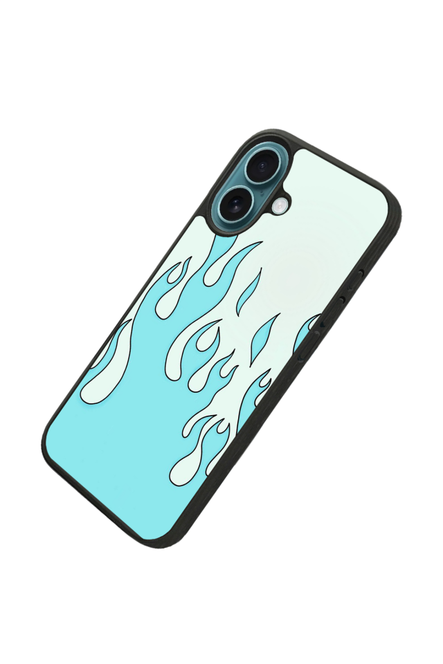 iPhone 16 Uyumlu Retro Flame Patterns Tasarımlı Glossy Premium Kılıf