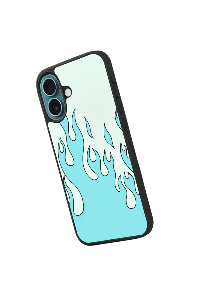 iPhone 16 Uyumlu Retro Flame Patterns Tasarımlı Glossy Premium Kılıf