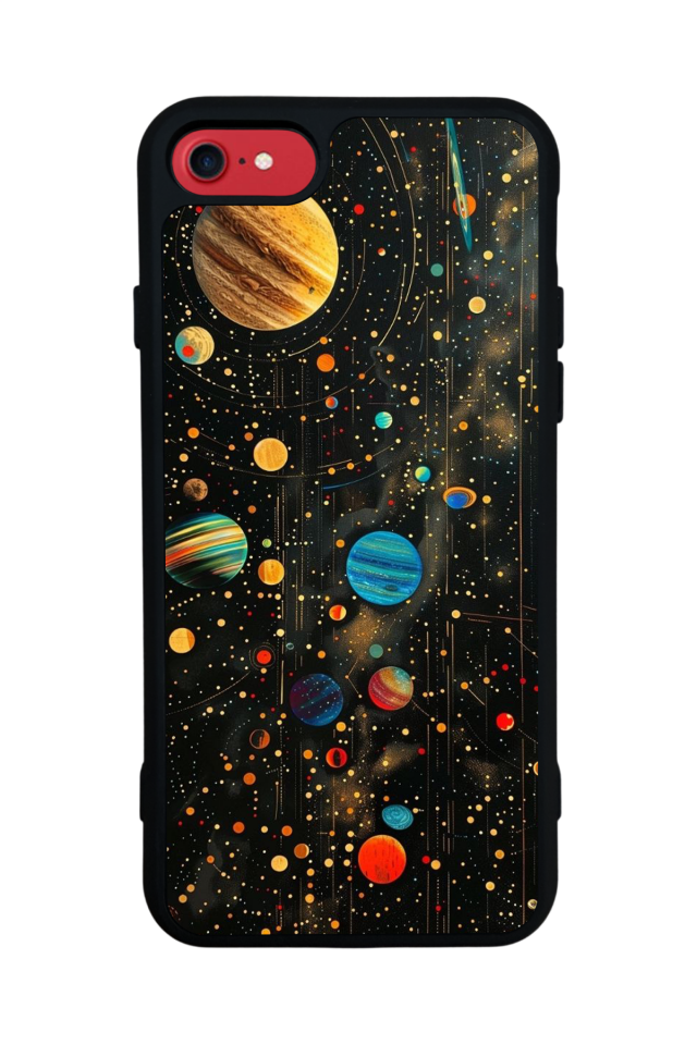 iPhone SE Uyumlu Uzay Tasarımlı Glossy Premium Kılıf