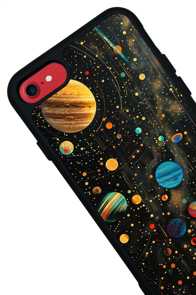 iPhone SE Uyumlu Uzay Tasarımlı Glossy Premium Kılıf