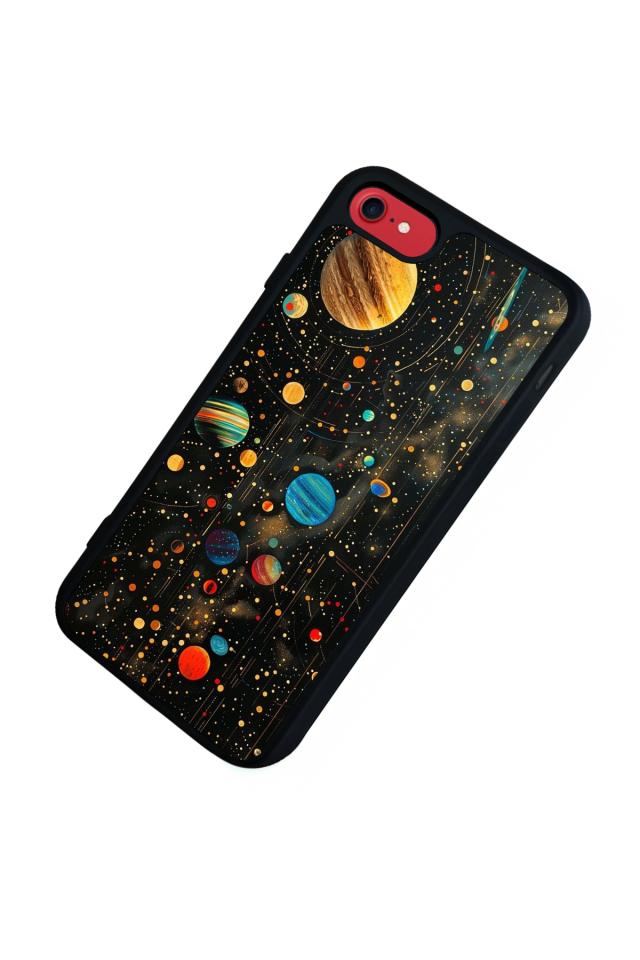 iPhone SE Uyumlu Uzay Tasarımlı Glossy Premium Kılıf