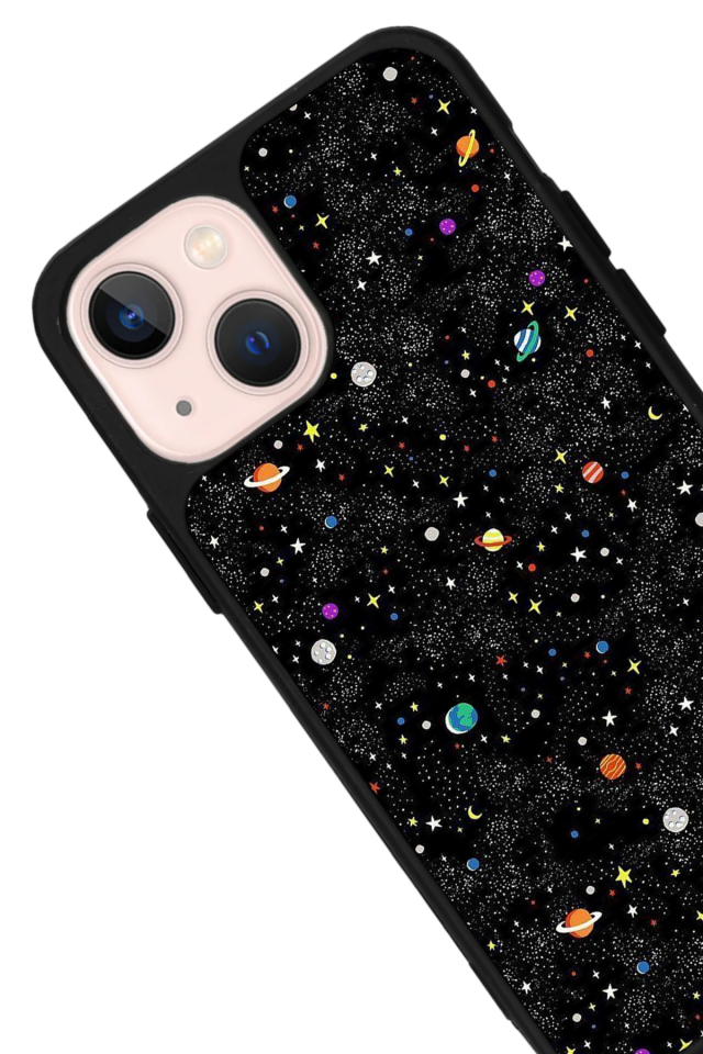 iPhone 15 Uyumlu Uzay Tasarımlı Glossy Premium Kılıf