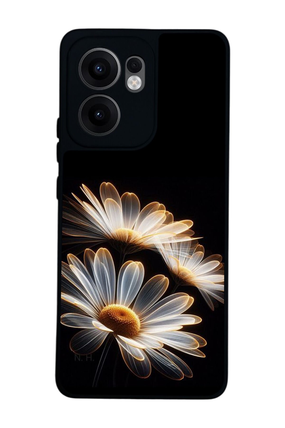 Oppo Reno 13F Uyumlu Cicek Tasarımlı Glossy Premium Kılıf