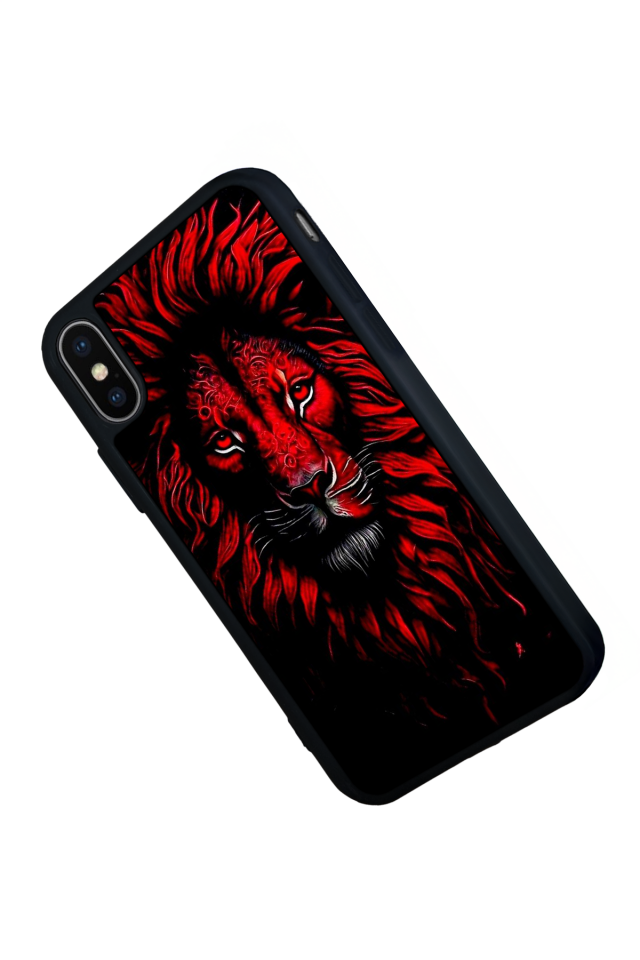 iPhone X/ XS Uyumlu Aslan Tasarımlı Glossy Premium Kılıf