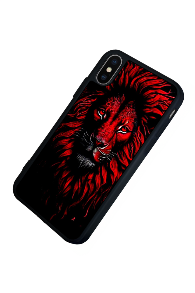 iPhone X/ XS Uyumlu Aslan Tasarımlı Glossy Premium Kılıf