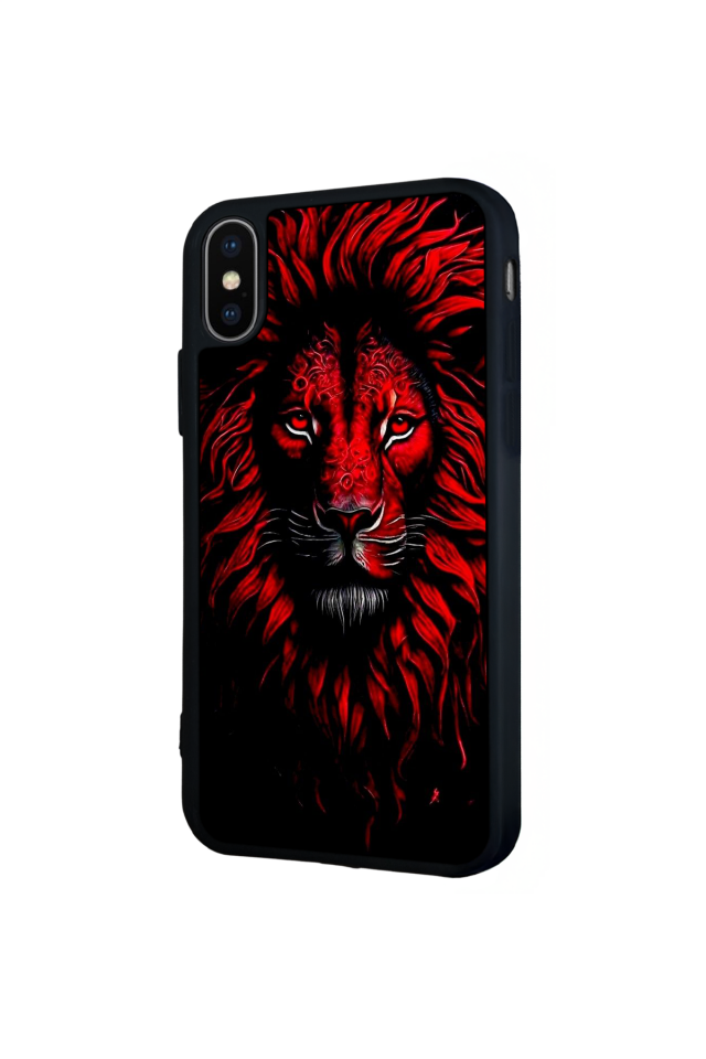 iPhone X/ XS Uyumlu Aslan Tasarımlı Glossy Premium Kılıf