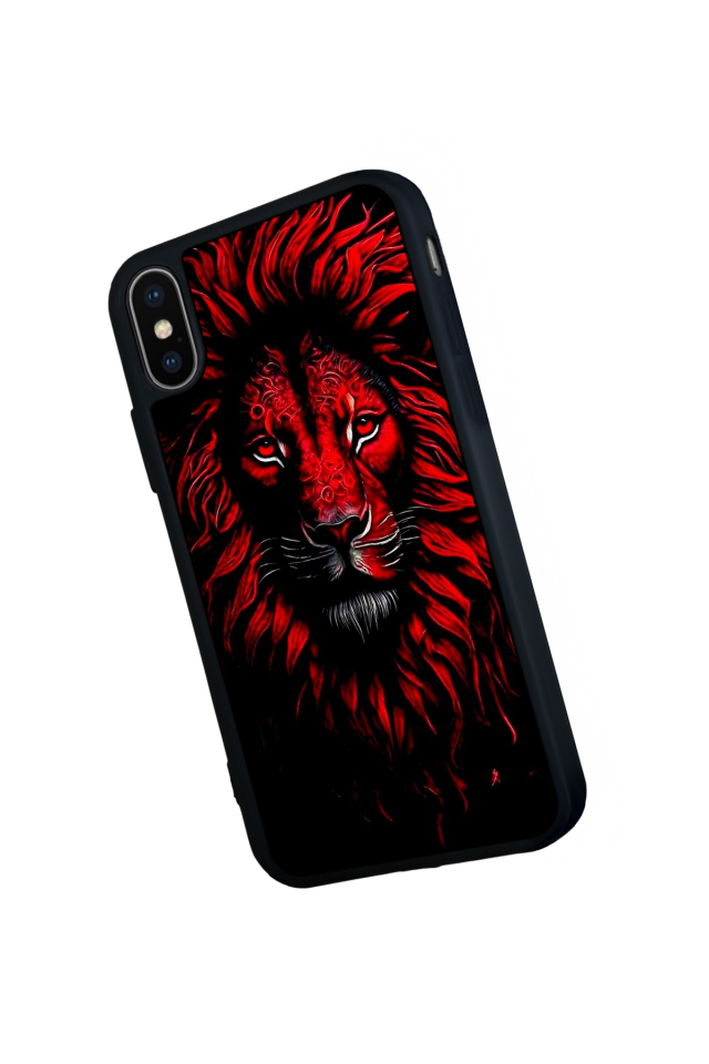 iPhone X/ XS Uyumlu Aslan Tasarımlı Glossy Premium Kılıf