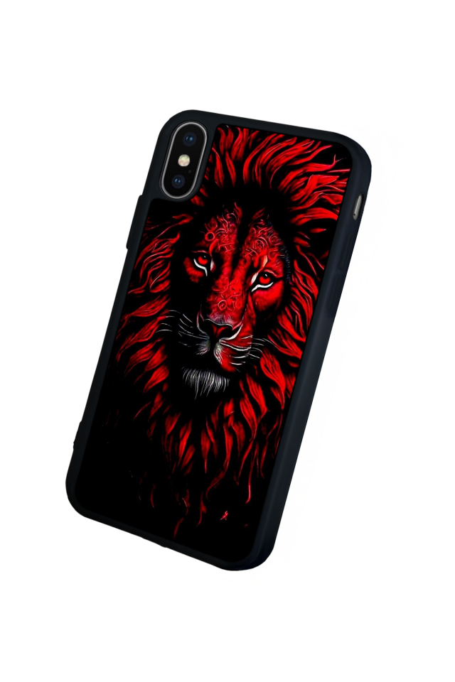 iPhone X/ XS Uyumlu Aslan Tasarımlı Glossy Premium Kılıf