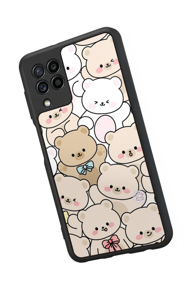 Samsung Galaxy M22 Uyumlu Ayı Tasarımlı Glossy Premium Kılıf