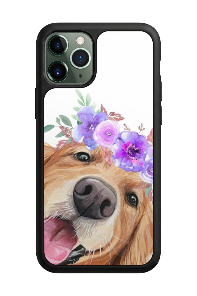 iPhone 11 Pro Max Uyumlu Golden Kopek Tasarımlı Glossy Premium Kılıf
