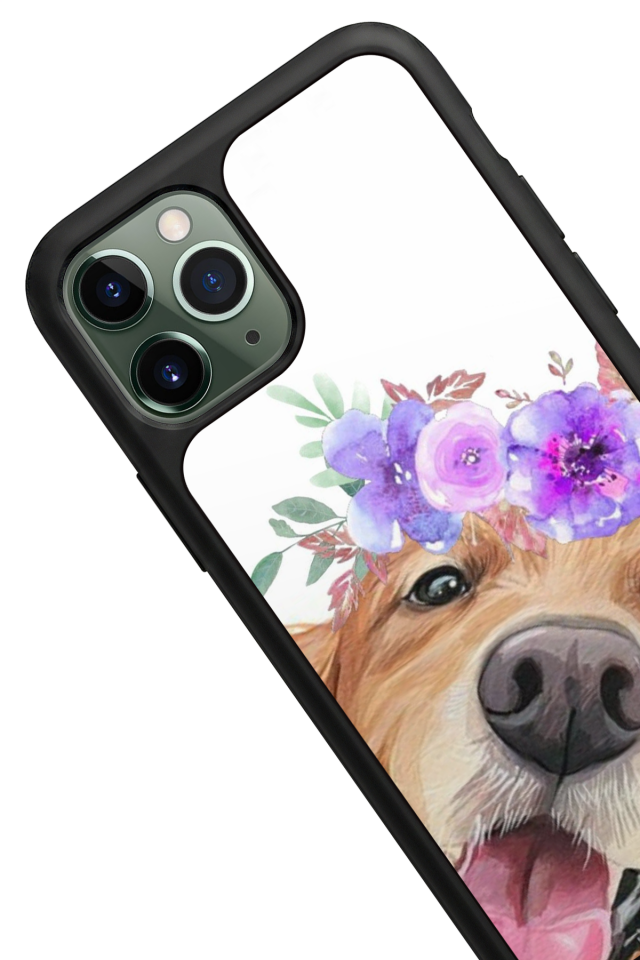 iPhone 11 Pro Max Uyumlu Golden Kopek Tasarımlı Glossy Premium Kılıf