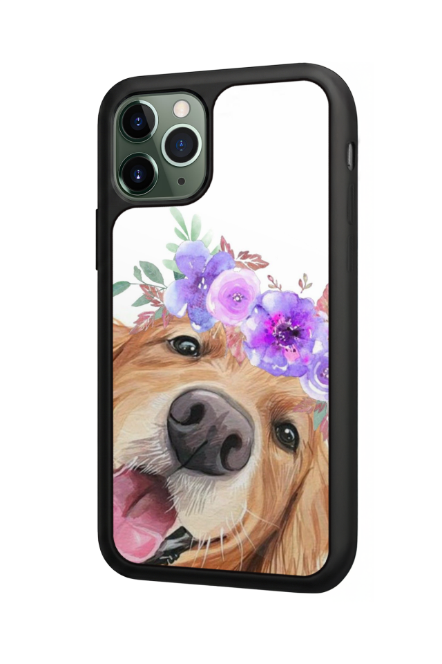 iPhone 11 Pro Max Uyumlu Golden Kopek Tasarımlı Glossy Premium Kılıf