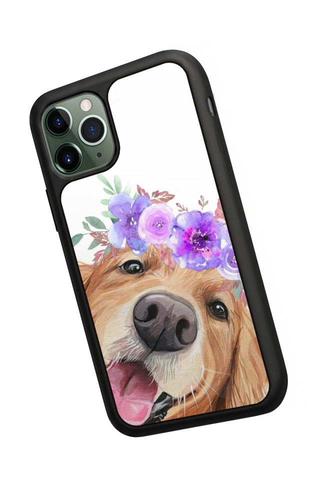 iPhone 11 Pro Max Uyumlu Golden Kopek Tasarımlı Glossy Premium Kılıf