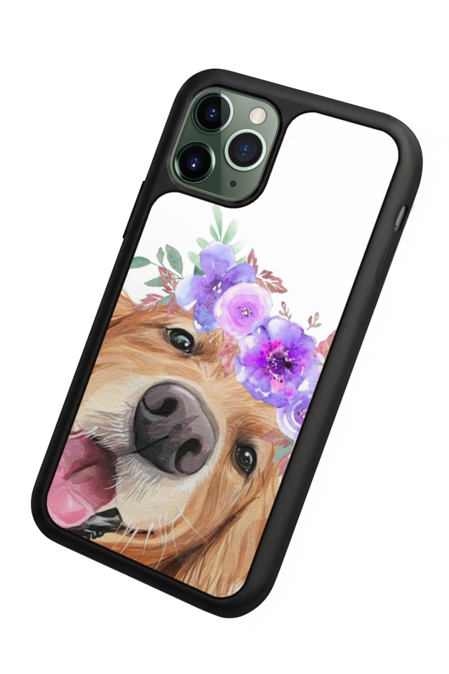 iPhone 11 Pro Max Uyumlu Golden Kopek Tasarımlı Glossy Premium Kılıf