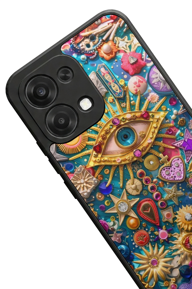 Oppo A6 Pro Uyumlu Göz Tasarımlı Glossy Premium Kılıf