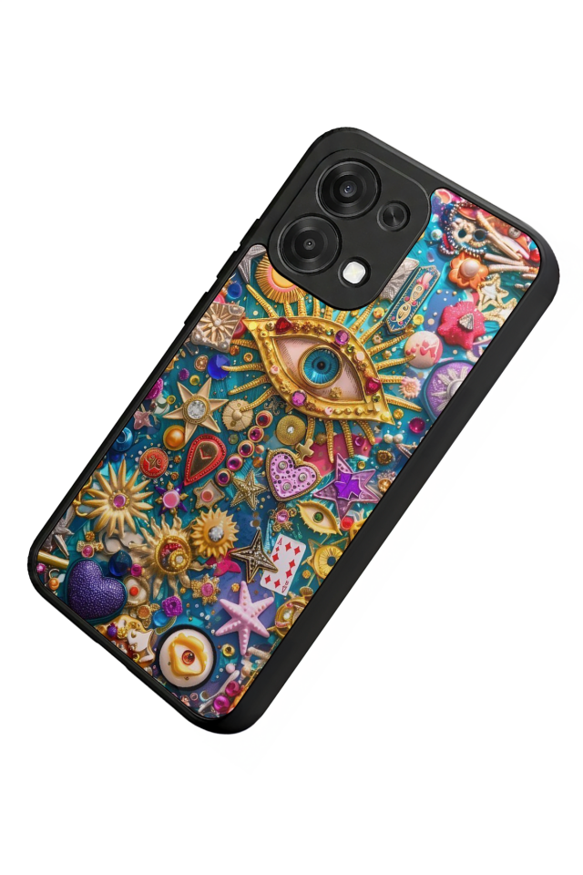 Oppo A6 Pro Uyumlu Göz Tasarımlı Glossy Premium Kılıf