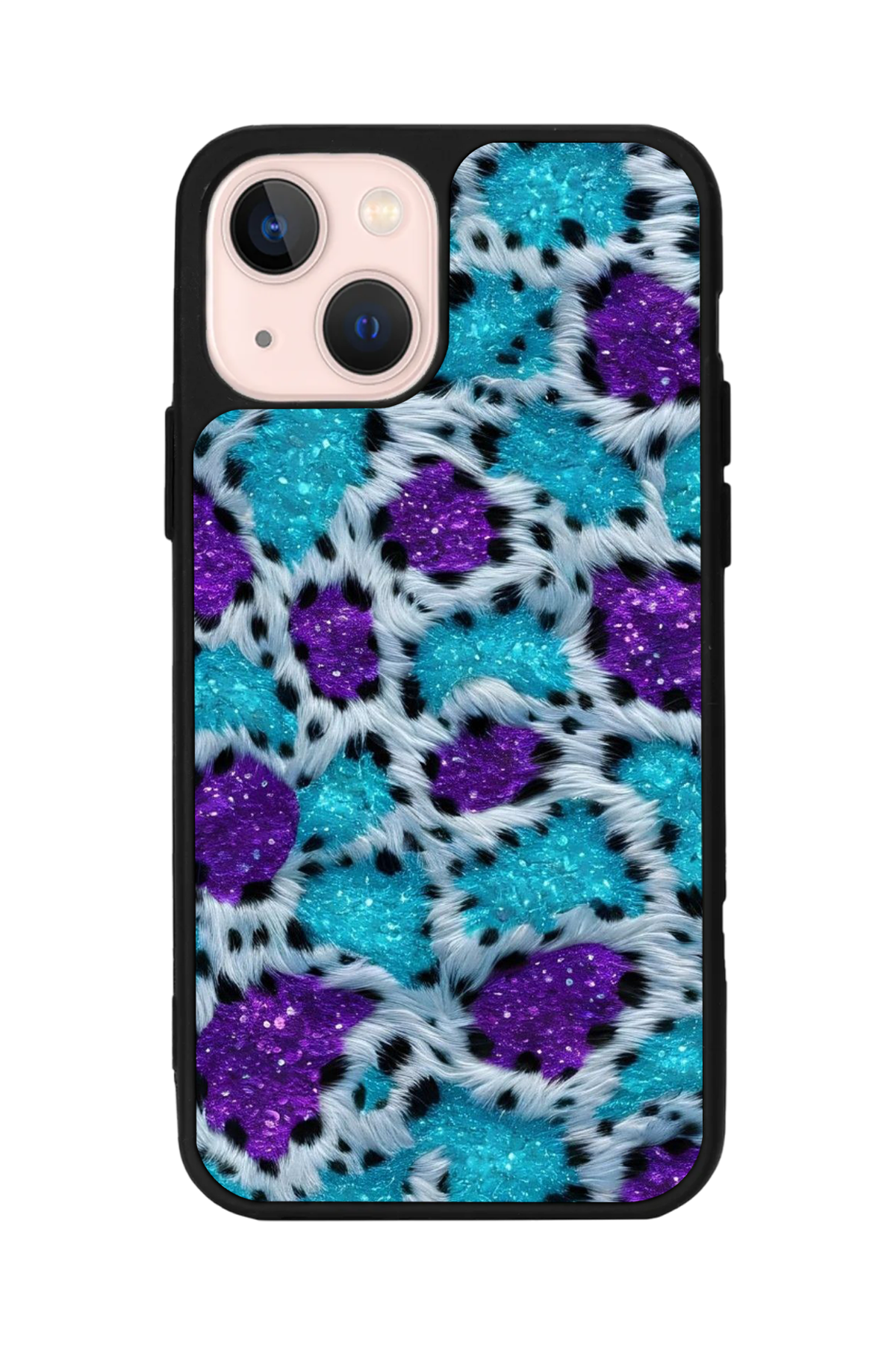 iPhone 13 Mini Uyumlu Hologram Leopar Tasarımlı Glossy Premium Kılıf