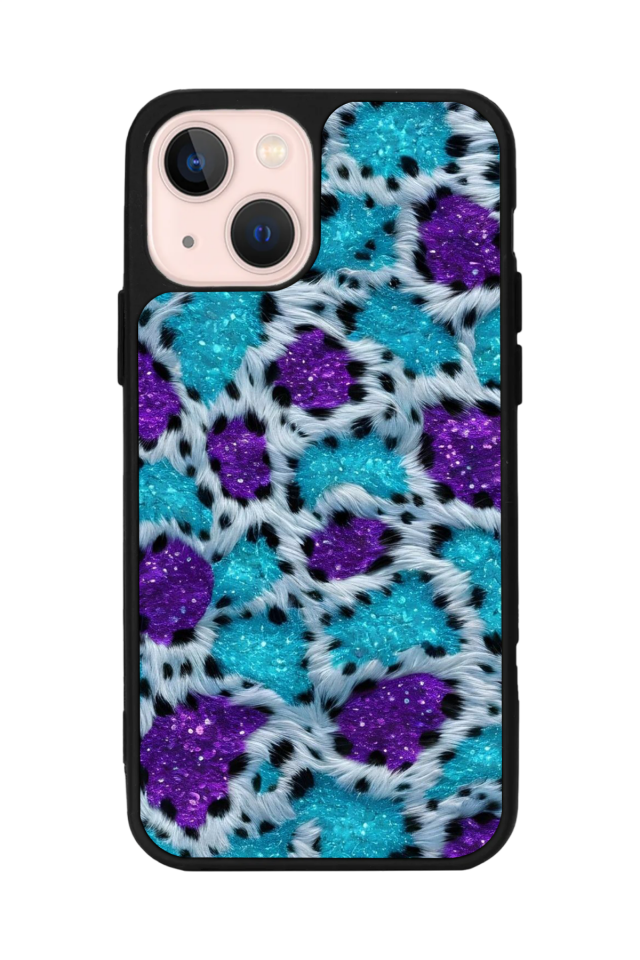 iPhone 13 Mini Uyumlu Hologram Leopar Tasarımlı Glossy Premium Kılıf