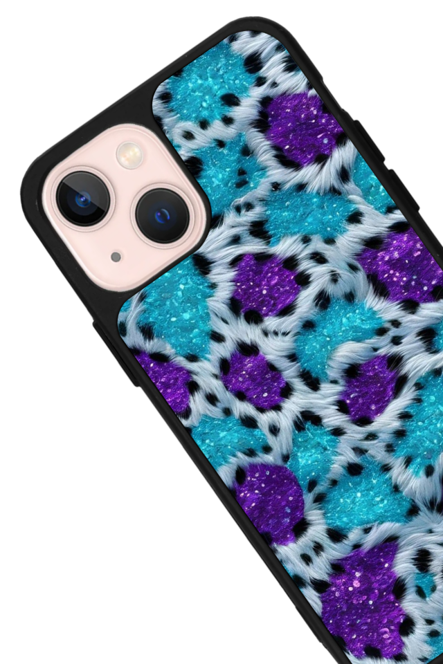 iPhone 13 Mini Uyumlu Hologram Leopar Tasarımlı Glossy Premium Kılıf