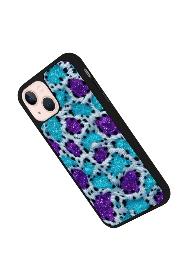 iPhone 13 Mini Uyumlu Hologram Leopar Tasarımlı Glossy Premium Kılıf