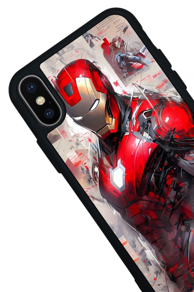 iPhone XS Max Uyumlu Iron Man ( Demir Adam ) Tasarımlı Glossy Premium Kılıf
