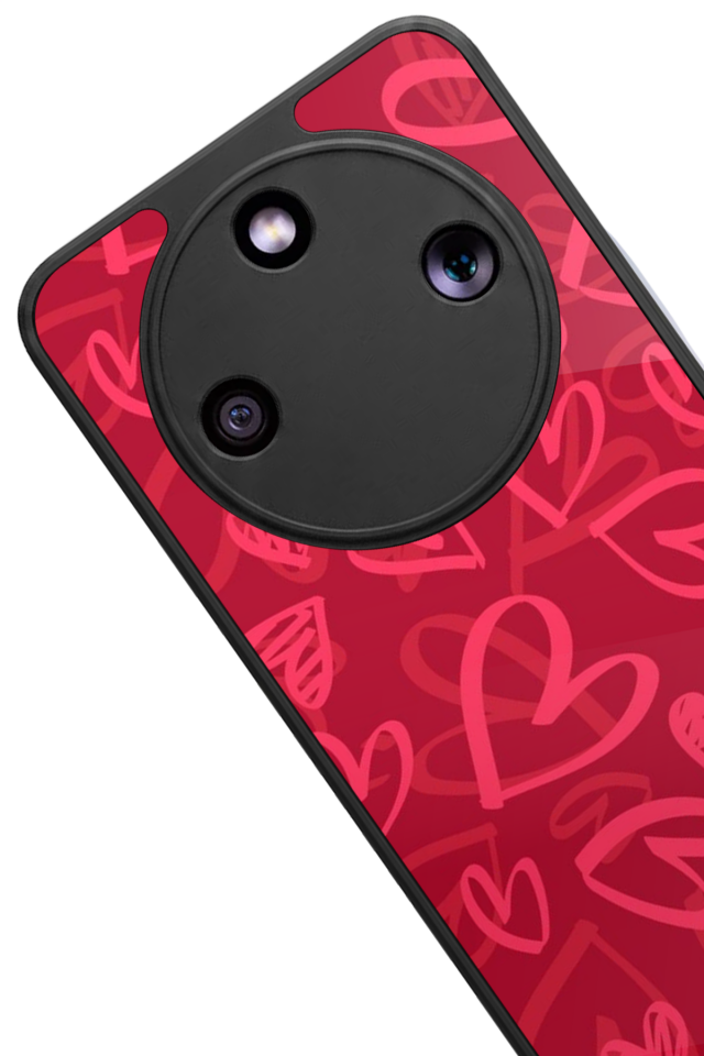 Honor Magic 8 Lite Uyumlu Kalp Love Tasarımlı Glossy Premium Kılıf