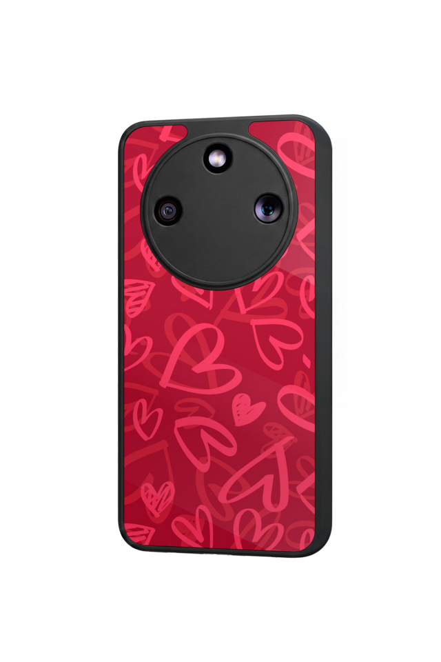 Honor Magic 8 Lite Uyumlu Kalp Love Tasarımlı Glossy Premium Kılıf