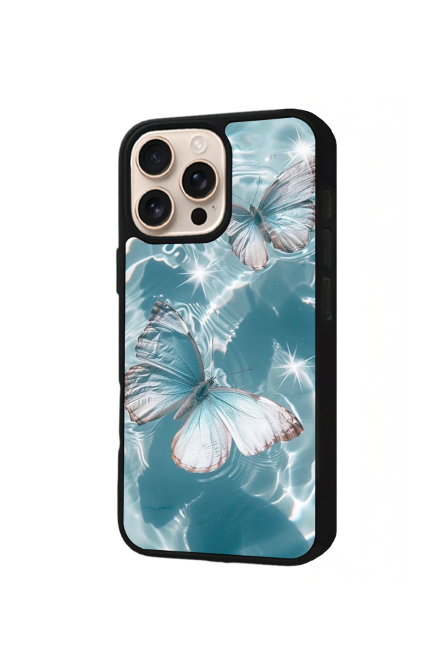 iPhone 15 Pro Max Uyumlu Kelebek Tasarımlı Glossy Premium Kılıf