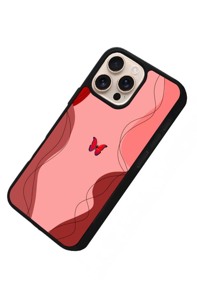 iPhone 16 Pro Uyumlu Kelebek Tasarımlı Glossy Premium Kılıf